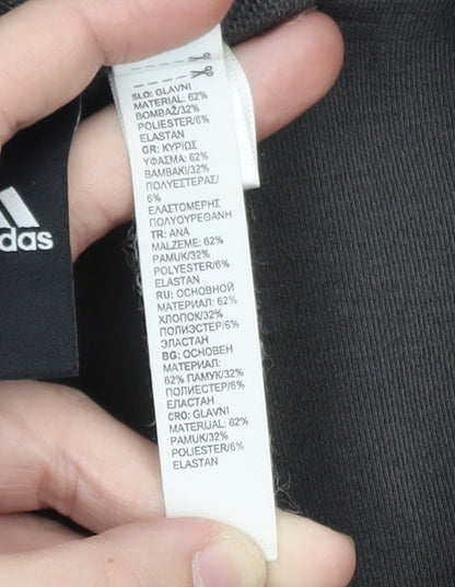 Adidas Boys Black Full Zip Fleece Hoodie 11-12 Years