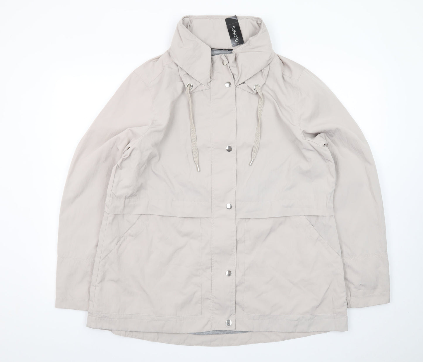 Dunnes Women’s Beige Anorak Jacket Size 16 Hooded Mid-Length