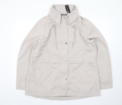 Dunnes Women’s Beige Anorak Jacket Size 16 Hooded Mid-Length
