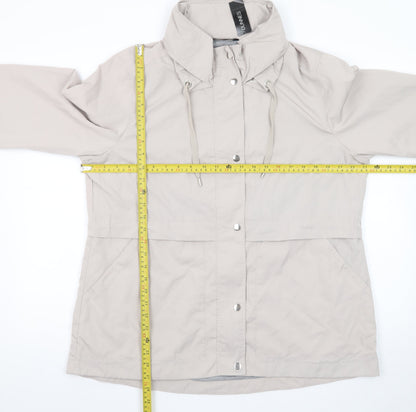 Dunnes Women’s Beige Anorak Jacket Size 16 Hooded Mid-Length