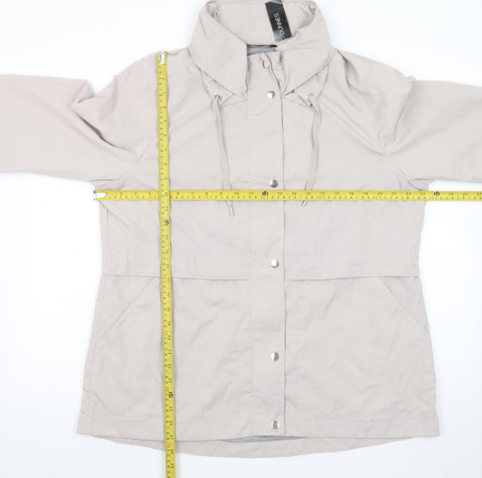 Dunnes Women’s Beige Anorak Jacket Size 16 Hooded Mid-Length