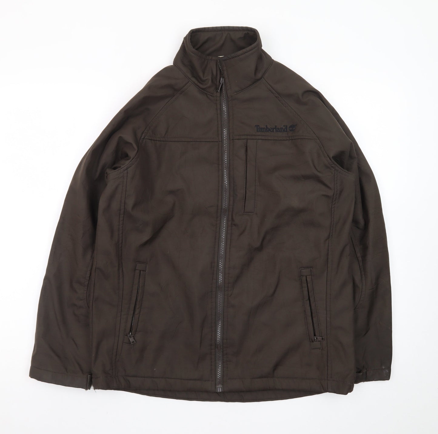Timberland Men's Brown Polyester Full Zip Jacket L Outdoor Casual