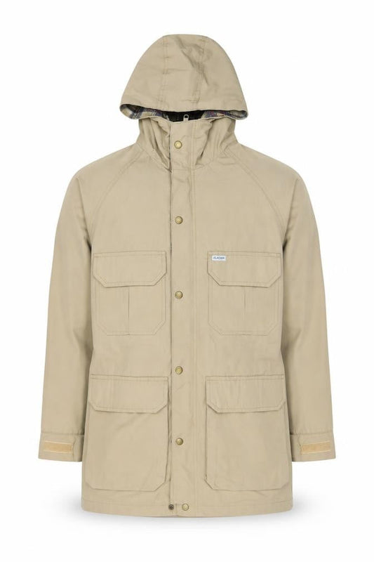 Glacier Men's Beige Hooded Parka Jacket Size M Outdoor Lined
