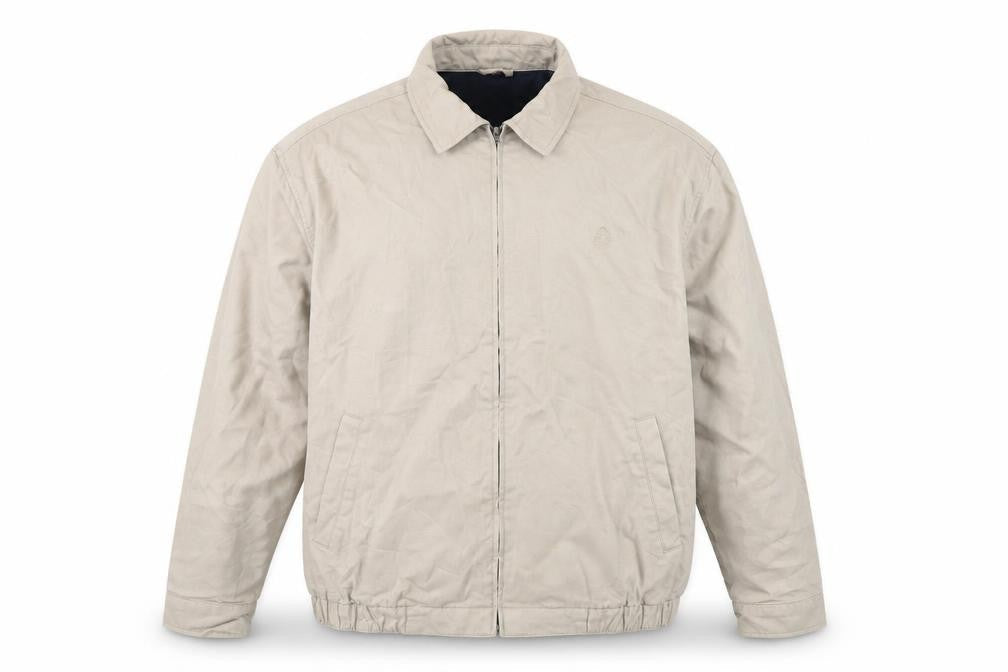 Chaps Men's Beige Cotton XL Twill Full Zip Casual Jacket