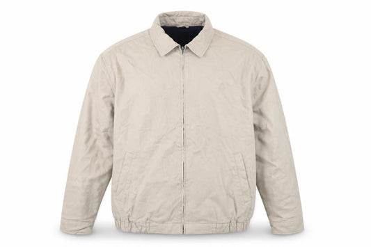 Chaps Men's Beige Cotton XL Twill Full Zip Casual Jacket