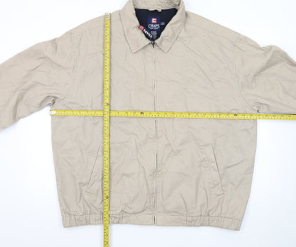 Chaps Men's Beige Cotton XL Twill Full Zip Casual Jacket