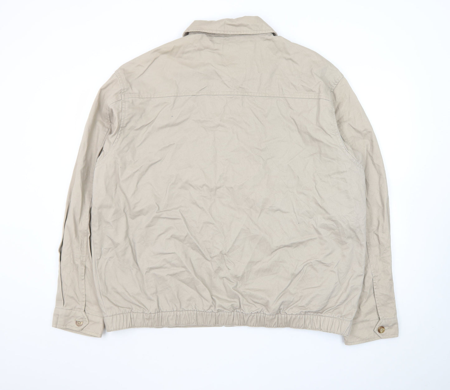 Chaps Men's Beige Cotton XL Twill Full Zip Casual Jacket