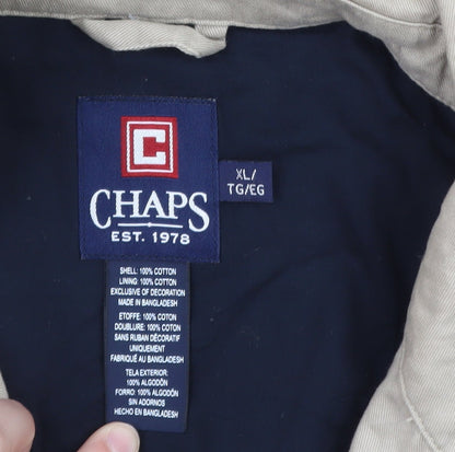 Chaps Men's Beige Cotton XL Twill Full Zip Casual Jacket