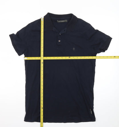 French Connection Men's Blue Cotton Polo Shirt Size L