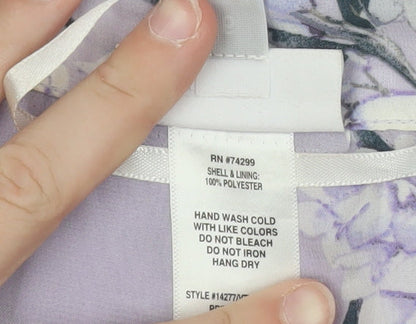 Kate-Lily Women’s Purple Floral Midi A-Line Dress Size 6