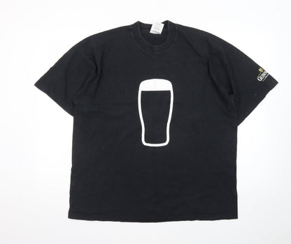 Fruit of the Loom Mens Black Guinness Beer Graphic XL T-Shirt