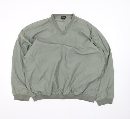 IZOD Men's Green V-Neck Nylon Pullover Sweatshirt Size L