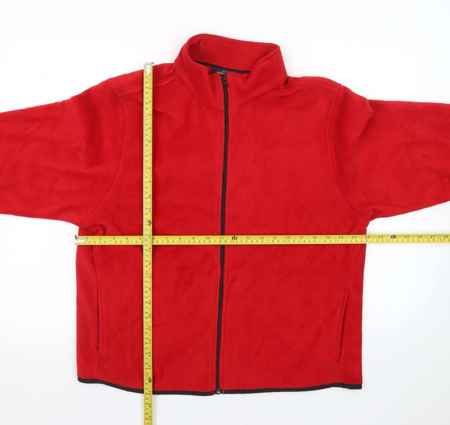 Woolrich Men's Red Fleece Zip Jacket Size L Outdoor Casual
