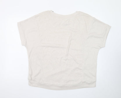 Peacocks Women's Beige Short Sleeve Knit Pullover Jumper Size 18-20