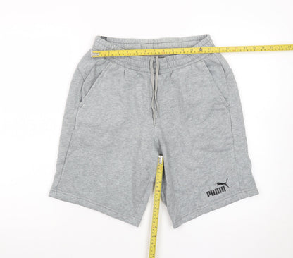 Puma Men's Grey Sweat Shorts Medium Elastic Waist Casual