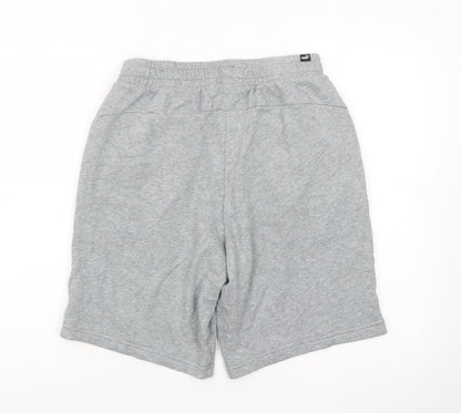 Puma Men's Grey Sweat Shorts Medium Elastic Waist Casual