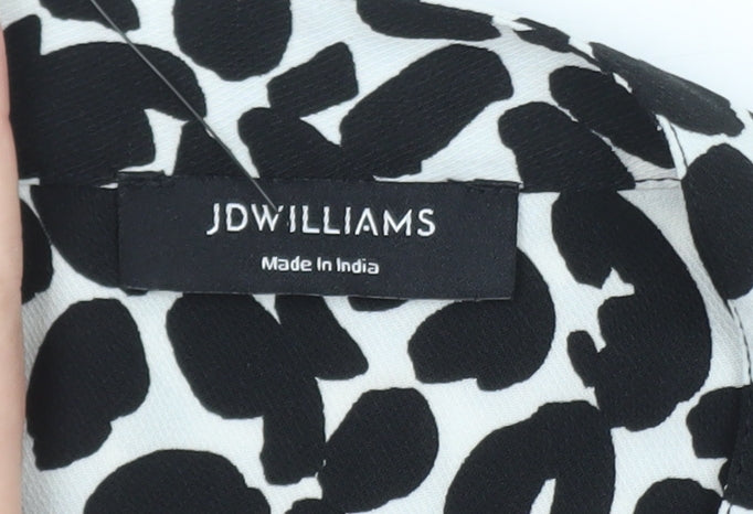 JD Williams Womens Black Animal Print Shirt Dress Size 18