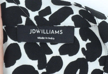JD Williams Womens Black Animal Print Shirt Dress Size 18