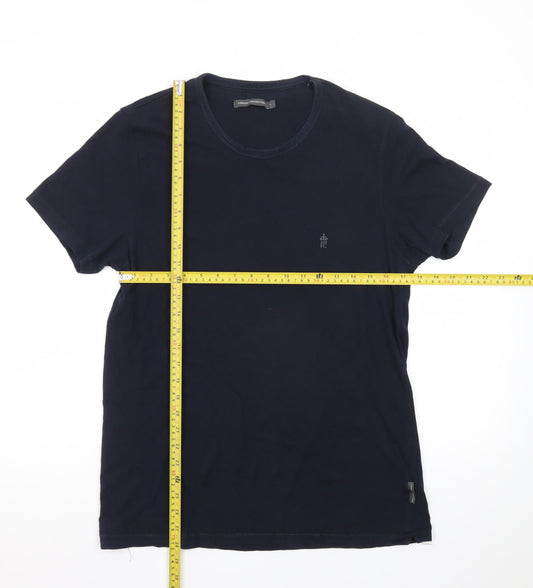 French Connection Men's Navy Blue Crew Neck Cotton T-Shirt Size L