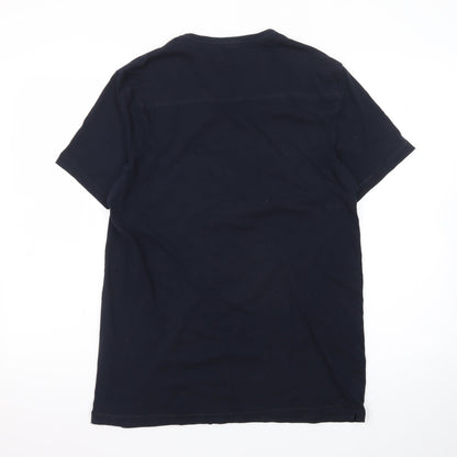 French Connection Men's Navy Blue Crew Neck Cotton T-Shirt Size L
