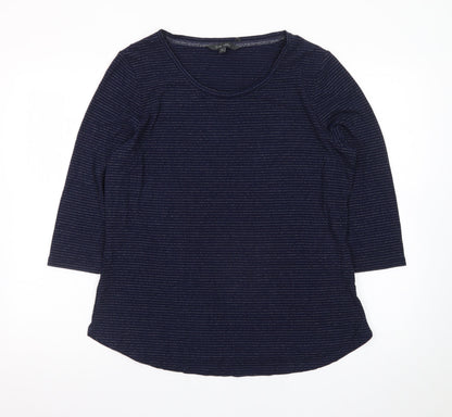 Love TEES Women’s Blue Striped 3/4 Sleeve Viscose T-Shirt Size 16