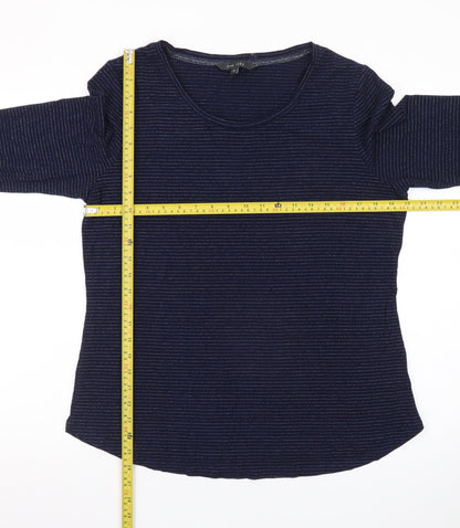 Love TEES Women’s Blue Striped 3/4 Sleeve Viscose T-Shirt Size 16