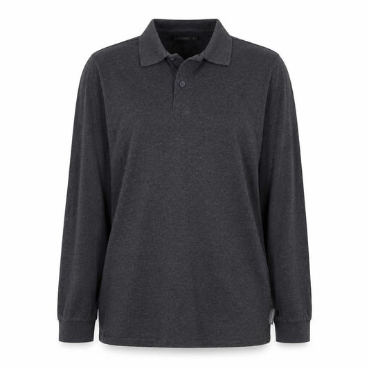 French Connection Women's Grey XL Long Sleeve Cotton Polo Shirt
