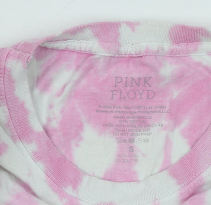 Pink Floyd Womens Pink Tie Dye Cotton T-Shirt Size S