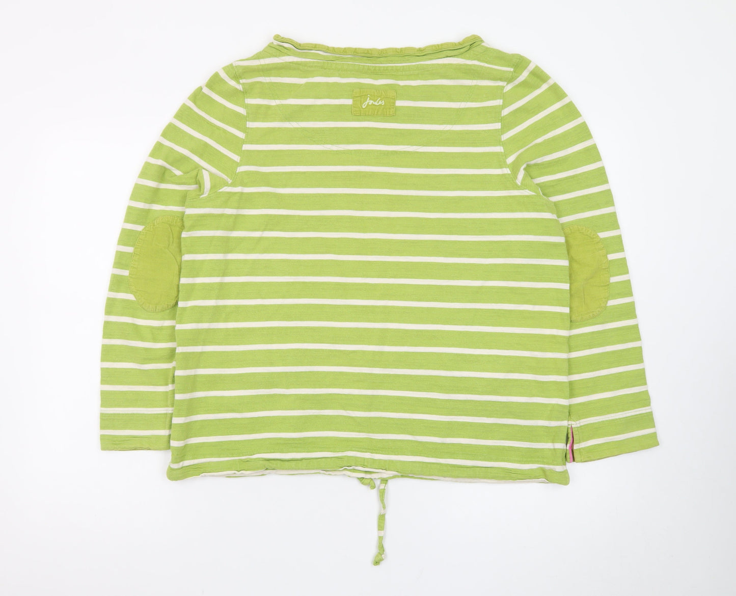 Joules Womens Green Striped Long Sleeve Cotton Top Size 14