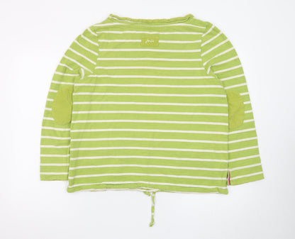 Joules Womens Green Striped Long Sleeve Cotton Top Size 14