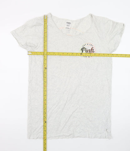 Victoria's Secret Pink Women's Grey Cotton T-Shirt Size S