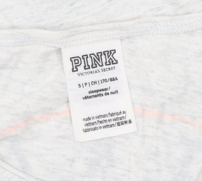 Victoria's Secret Pink Women's Grey Cotton T-Shirt Size S