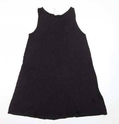 H&M Women Black A-Line Sleeveless Scoop Neck Viscose Dress XS