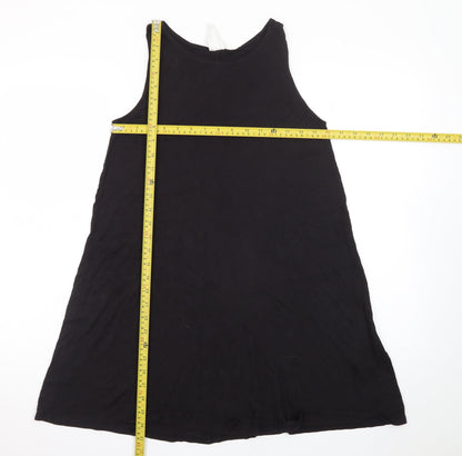 H&M Women Black A-Line Sleeveless Scoop Neck Viscose Dress XS
