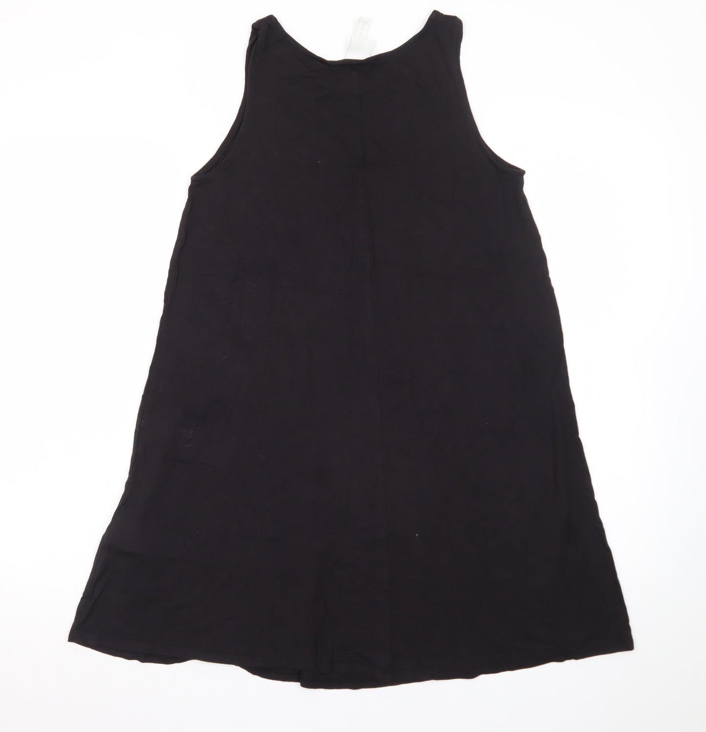 H&M Women Black A-Line Sleeveless Scoop Neck Viscose Dress XS