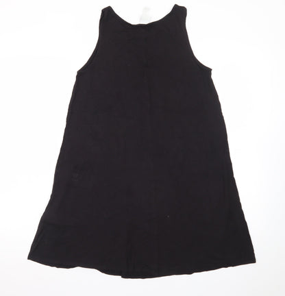 H&M Women Black A-Line Sleeveless Scoop Neck Viscose Dress XS