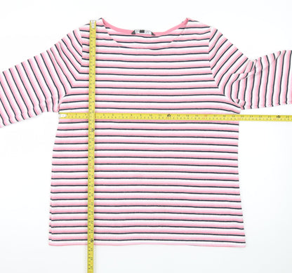 Bonmarché Women’s Pink Striped 3/4 Sleeve Jersey T-Shirt Size 16