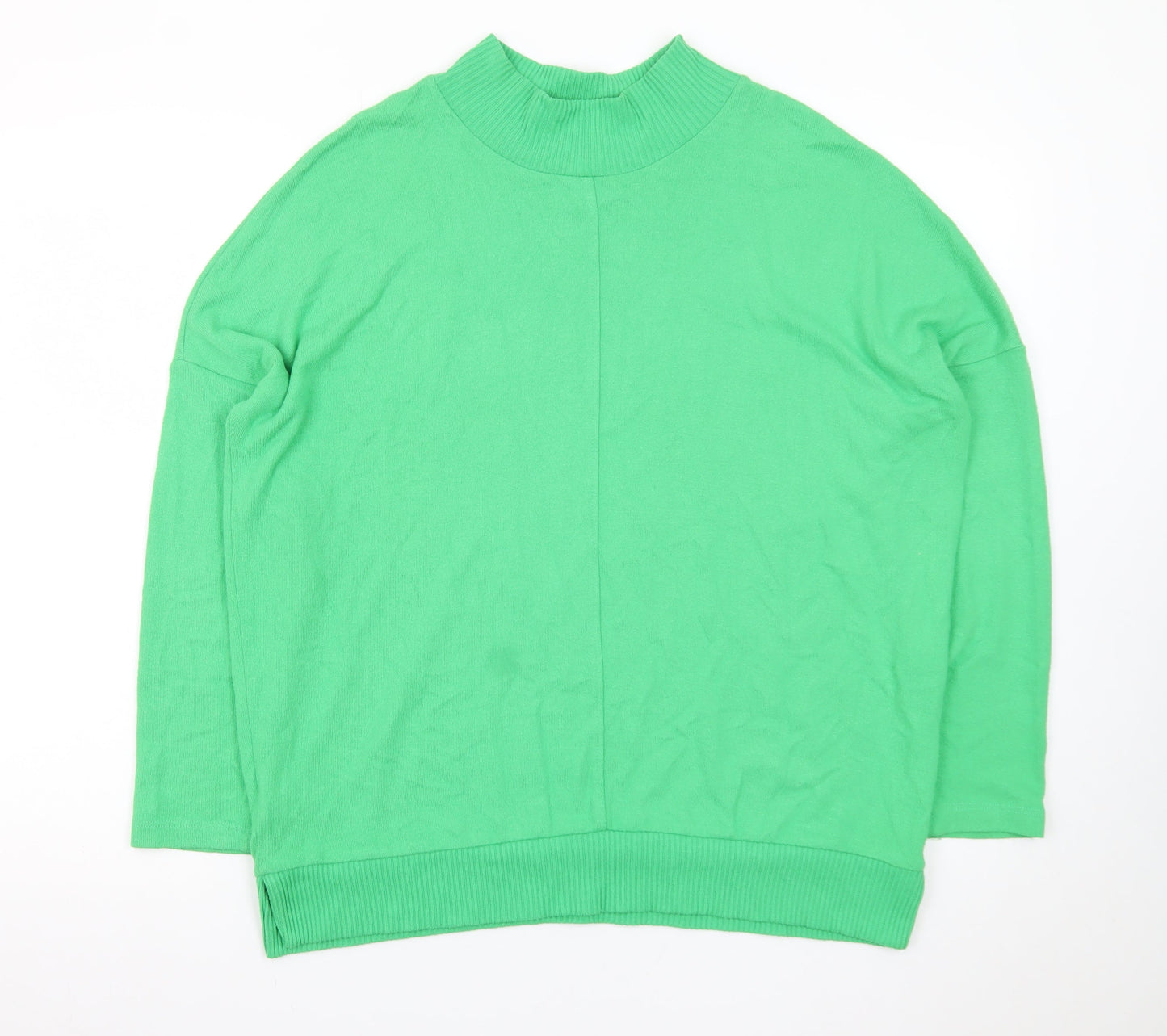Next Women's Green Mock Neck Relaxed Fit Pullover Jumper M