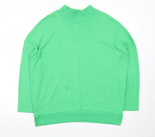 Next Women's Green Mock Neck Relaxed Fit Pullover Jumper M