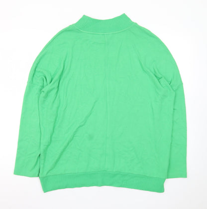 Next Women's Green Mock Neck Relaxed Fit Pullover Jumper M