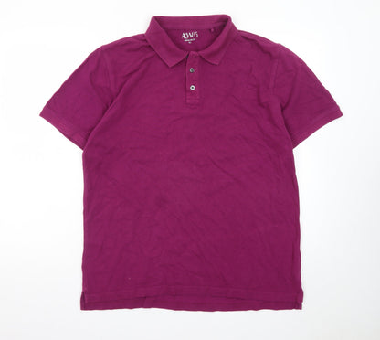 AW85 Men’s Purple Regular Fit Cotton Short Sleeve Polo Shirt XL
