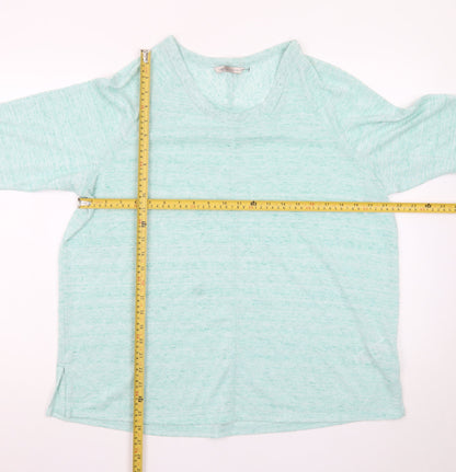 Marks and Spencer Women's Green Relaxed 3/4 Sleeve Basic T-Shirt Size 20