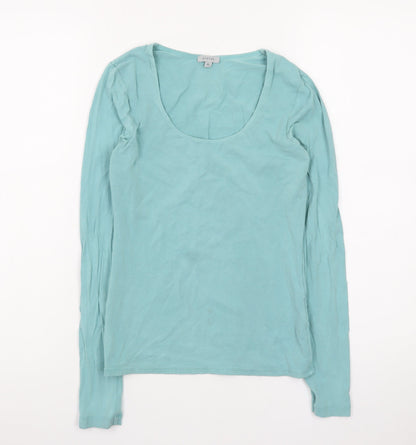 Jigsaw Women's Blue XS Long Sleeve Cotton Basic Top