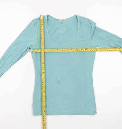 Jigsaw Women's Blue XS Long Sleeve Cotton Basic Top