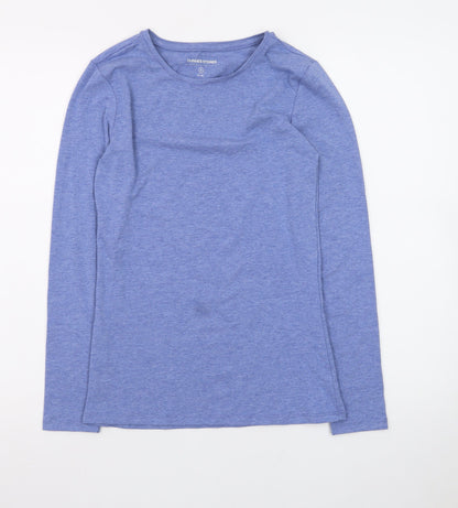 Dunnes Stores Women’s Blue Long Sleeve Basic Cotton T-Shirt Size 8
