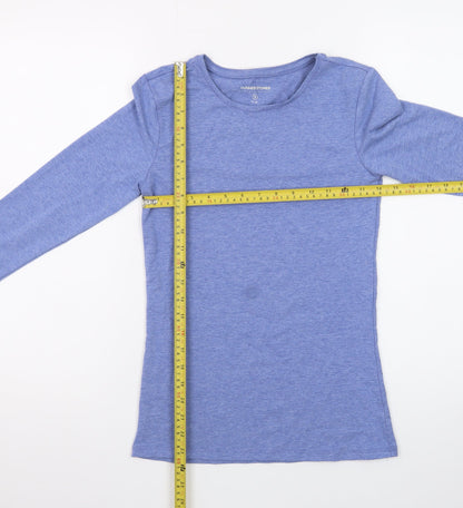 Dunnes Stores Women’s Blue Long Sleeve Basic Cotton T-Shirt Size 8