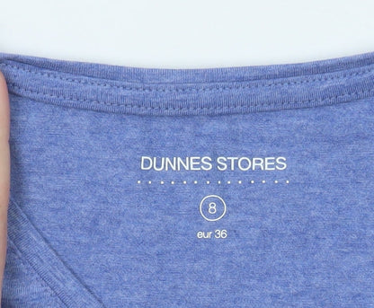 Dunnes Stores Women’s Blue Long Sleeve Basic Cotton T-Shirt Size 8