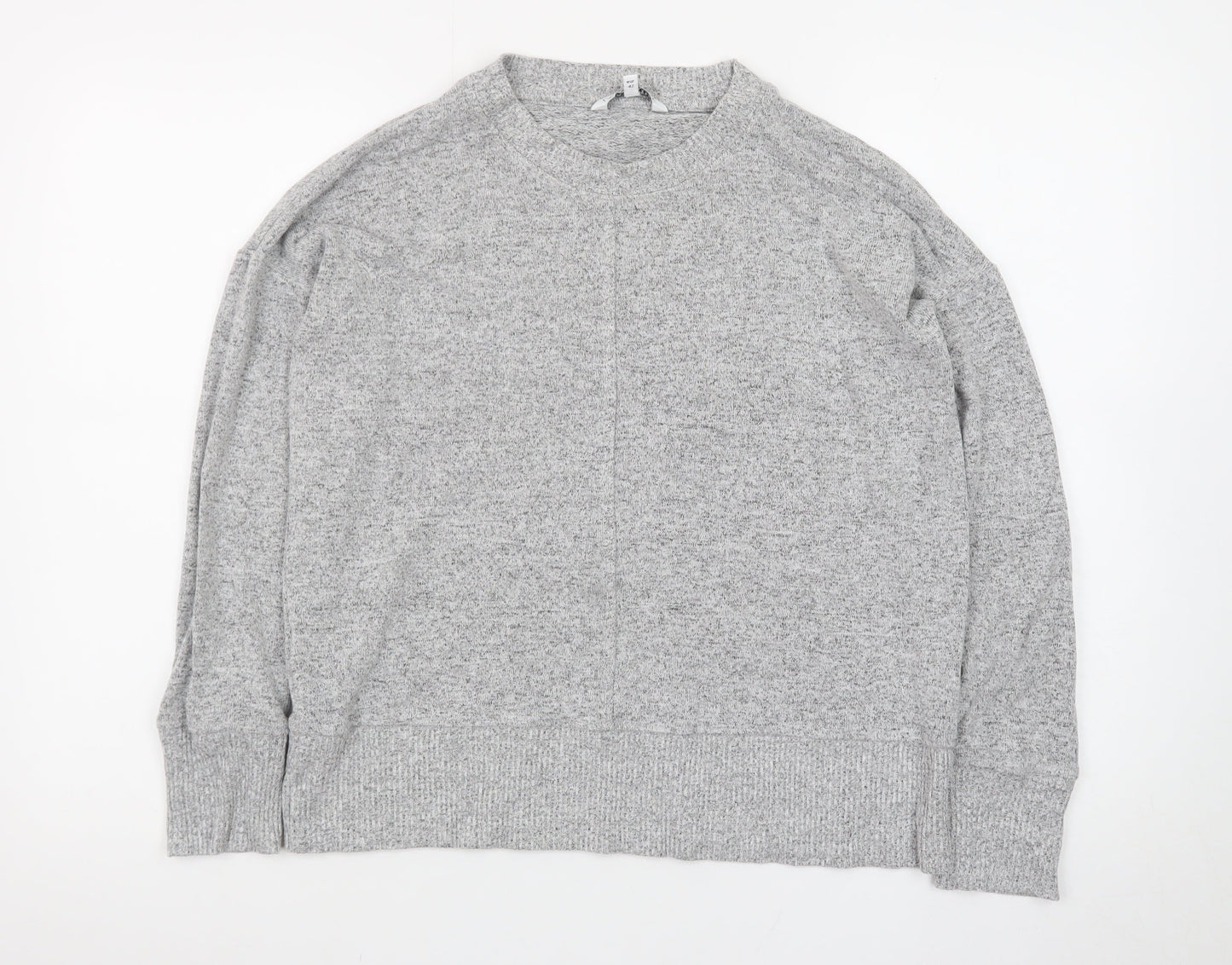 Next Women’s Grey Knit Long Sleeve Crew Neck Basic Top Size 14P