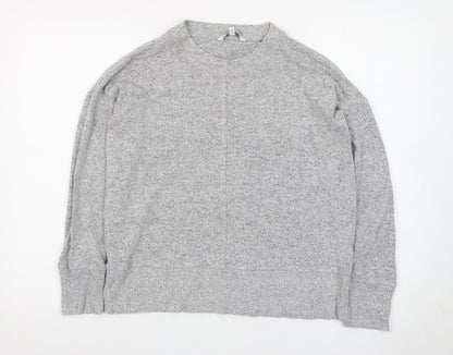 Next Women’s Grey Knit Long Sleeve Crew Neck Basic Top Size 14P