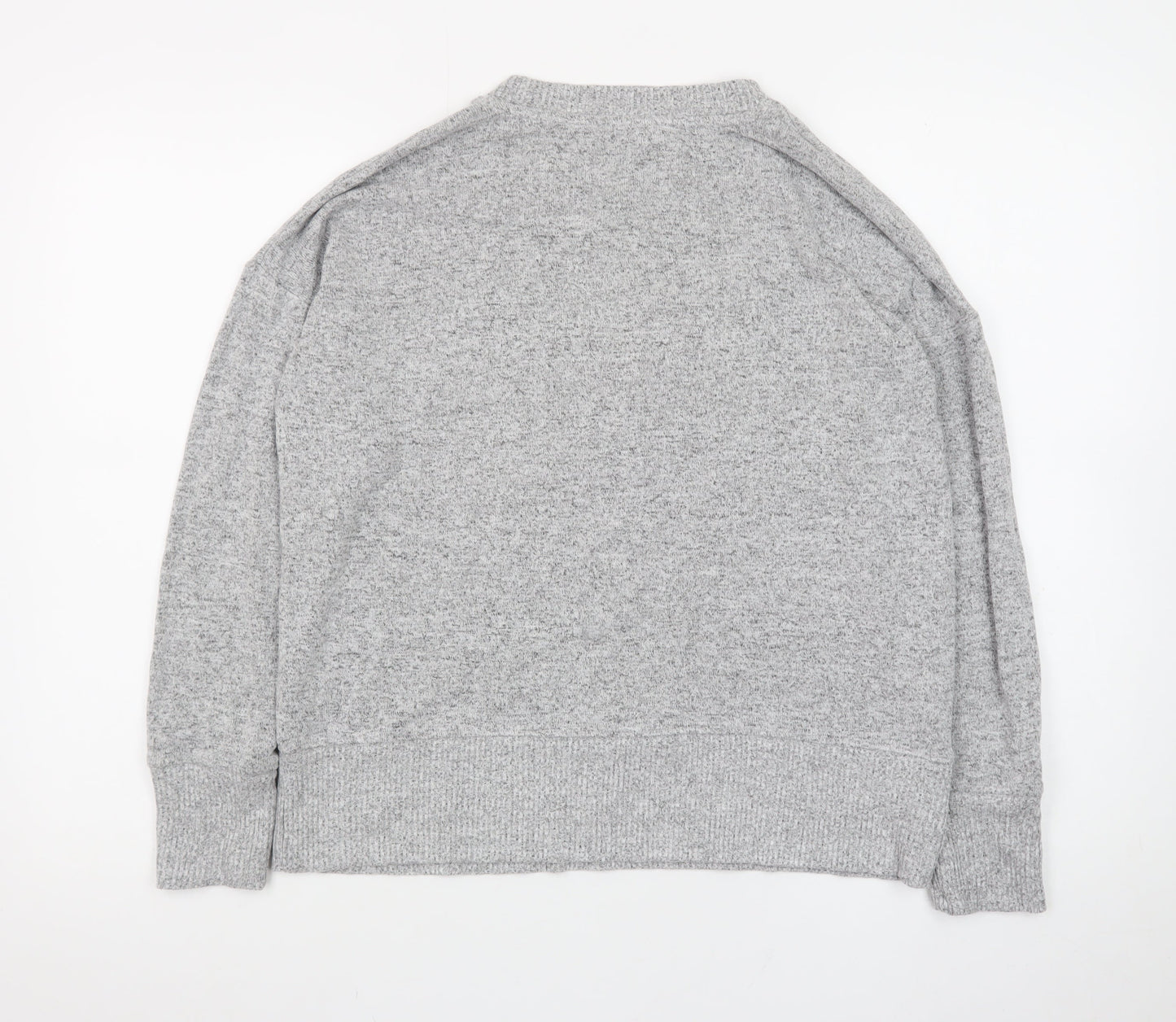 Next Women’s Grey Knit Long Sleeve Crew Neck Basic Top Size 14P